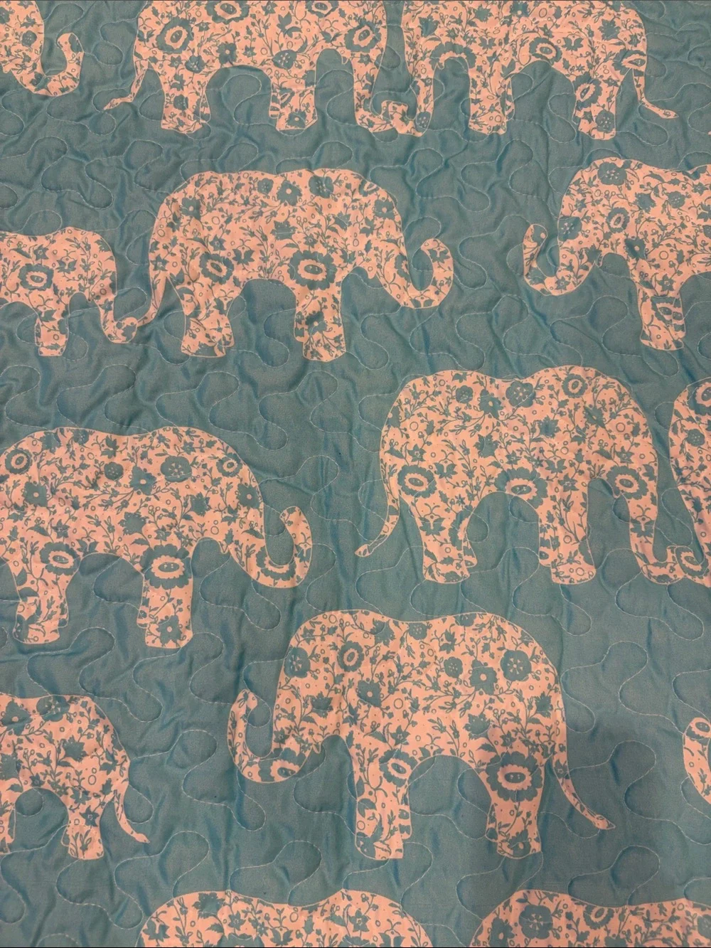 Baby Elephant Print Blue Soft Plush Blanket